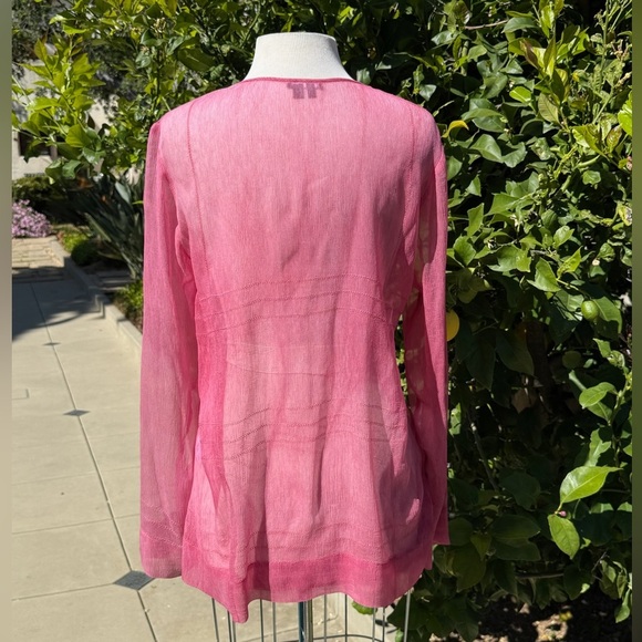 Theory sheer long sleeve silk blouse - size M - Picture 4 of 4